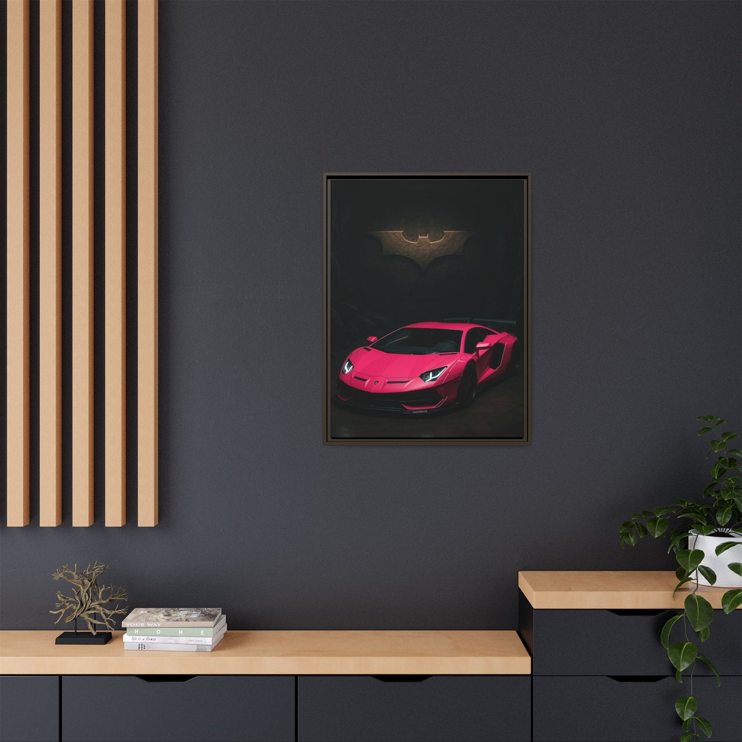 Pink Liberty Walk Wide Body Lamborghini Aventador Matte Canvas Framed