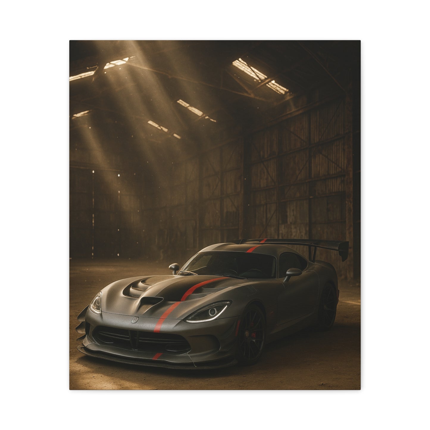 Canvas Print Dodge Viper ACR Vintage Car in Barn