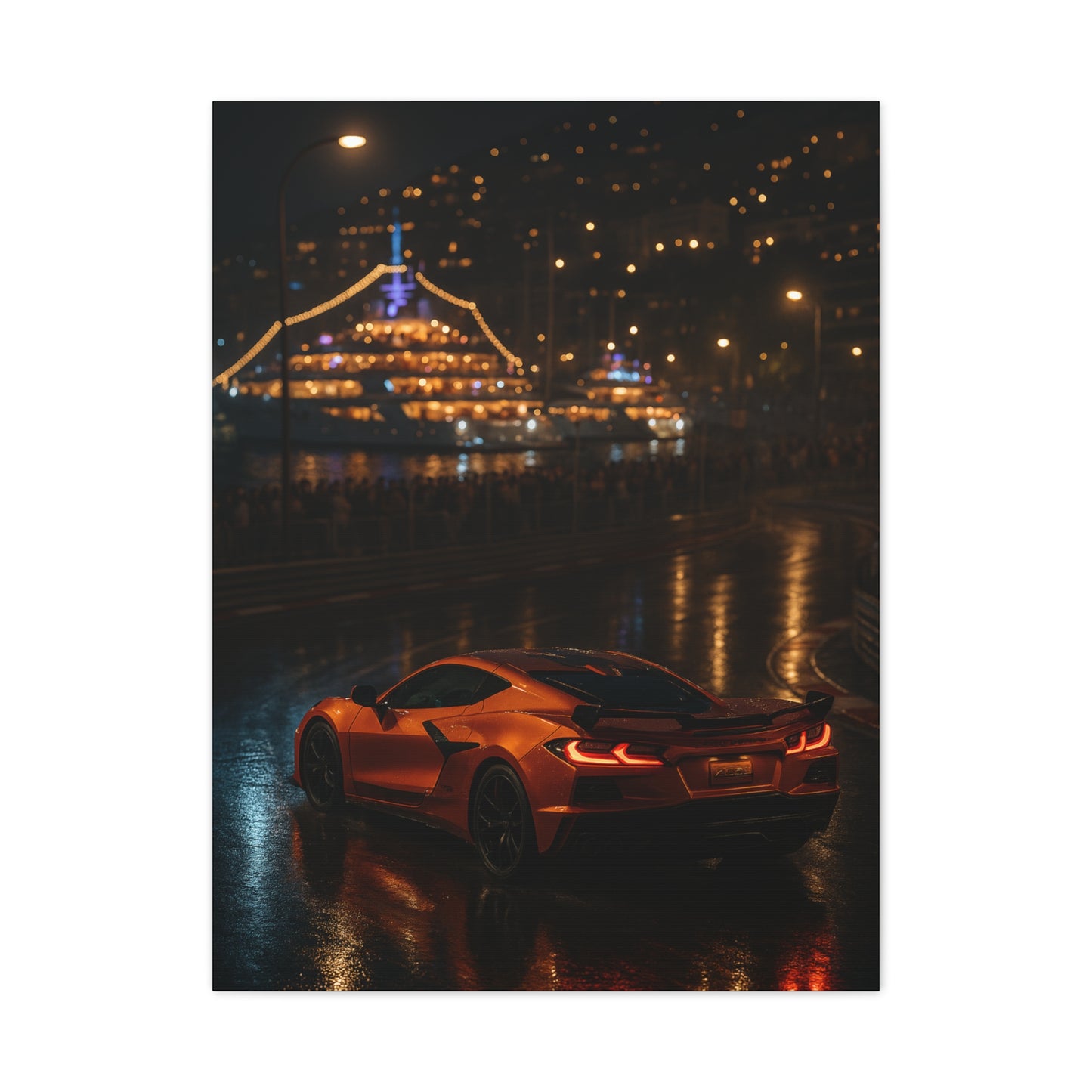 Canvas Print - Corvette C8 Hairpin Turn in Monaco