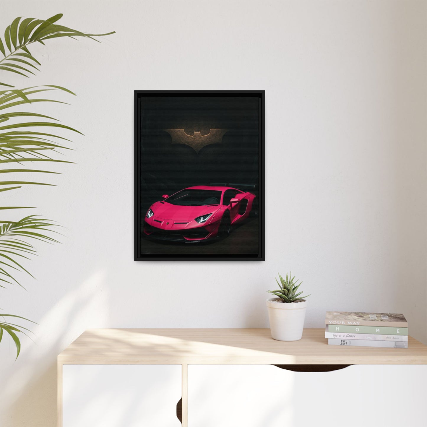 Pink Liberty Walk Wide Body Lamborghini Aventador Matte Canvas Framed