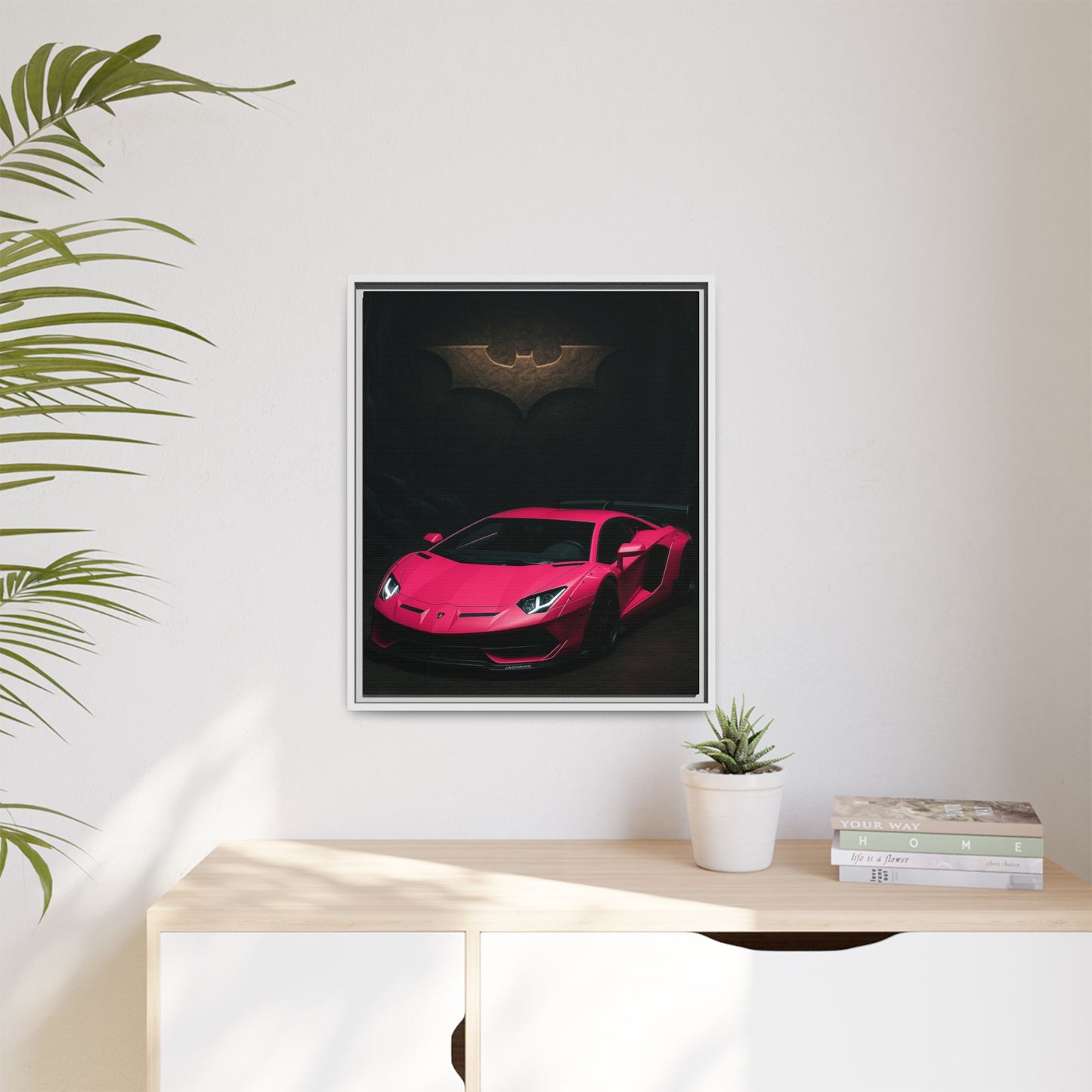 Pink Liberty Walk Wide Body Lamborghini Aventador Matte Canvas Framed