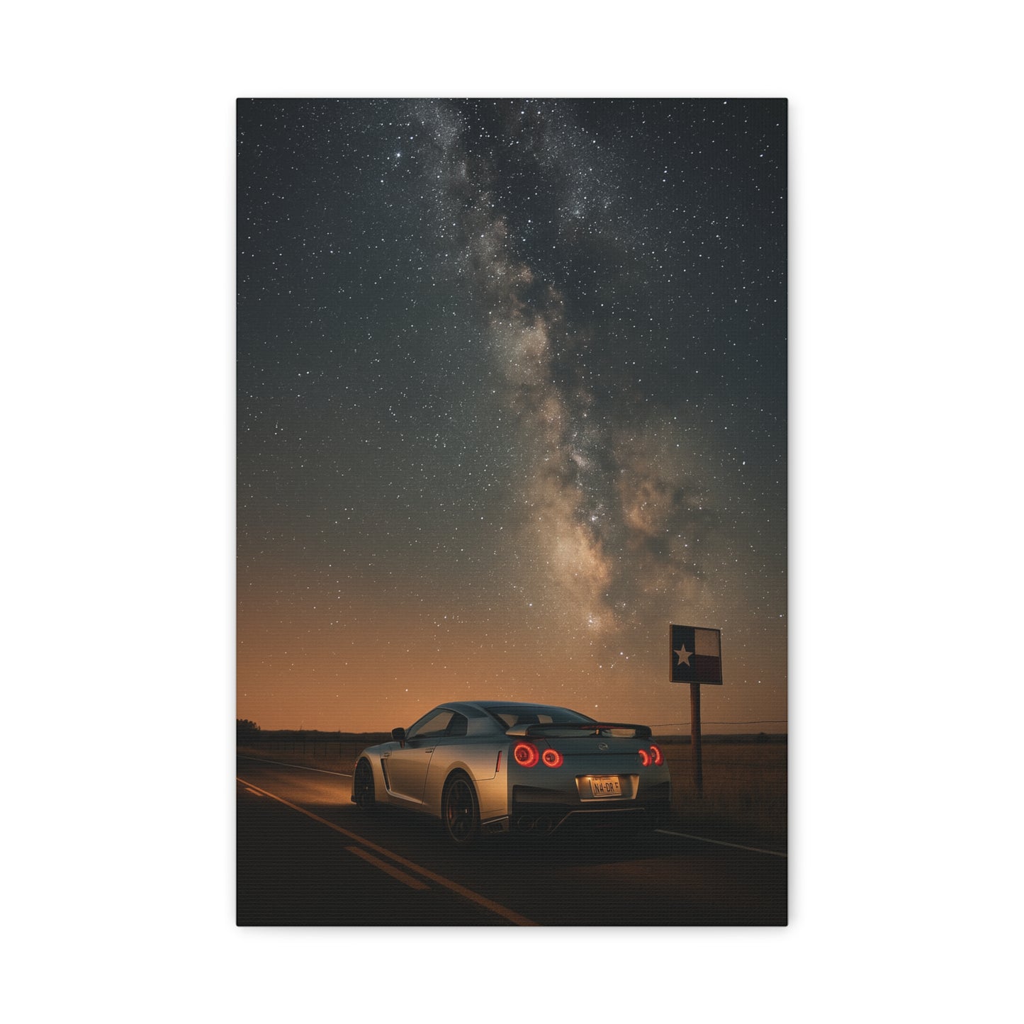 Canvas Print - Nissan GTR R35 Under Night Sky