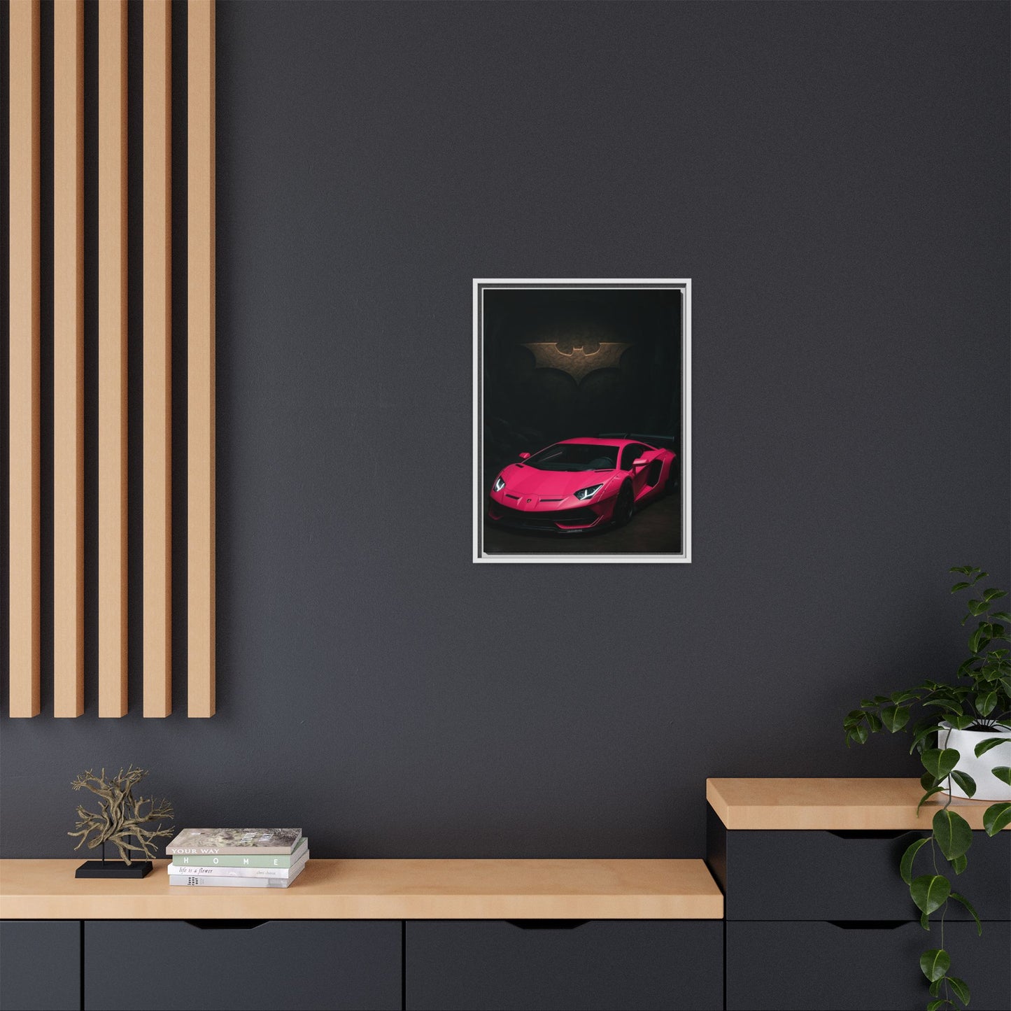 Pink Liberty Walk Wide Body Lamborghini Aventador Matte Canvas Framed