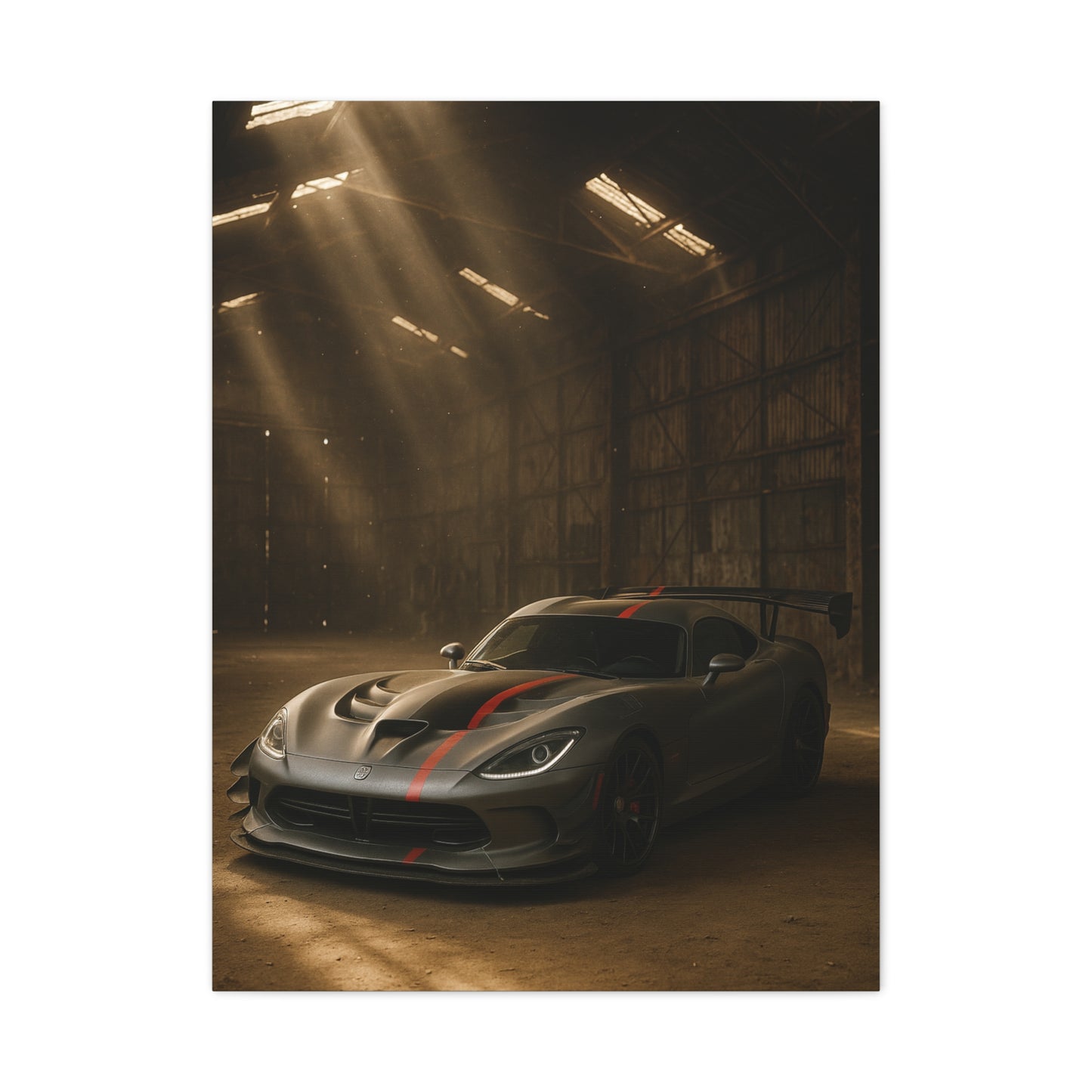 Canvas Print Dodge Viper ACR Vintage Car in Barn