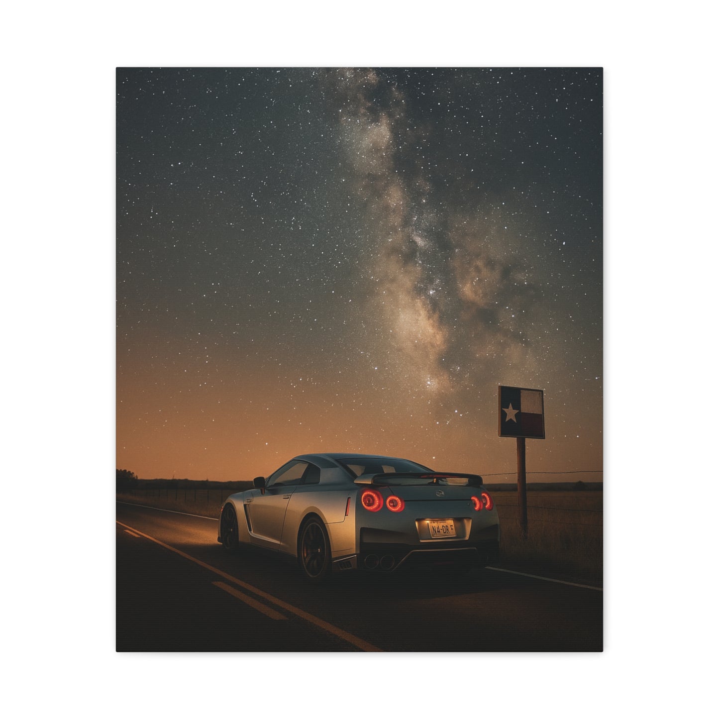 Canvas Print - Nissan GTR R35 Under Night Sky