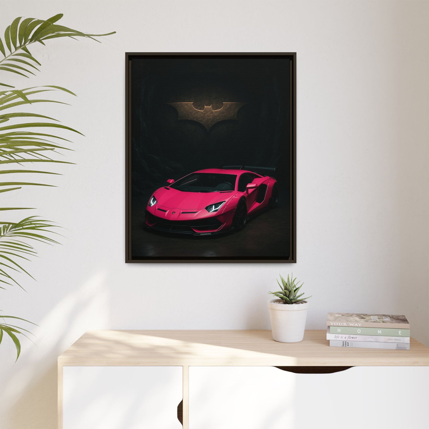 Pink Liberty Walk Wide Body Lamborghini Aventador Matte Canvas Framed