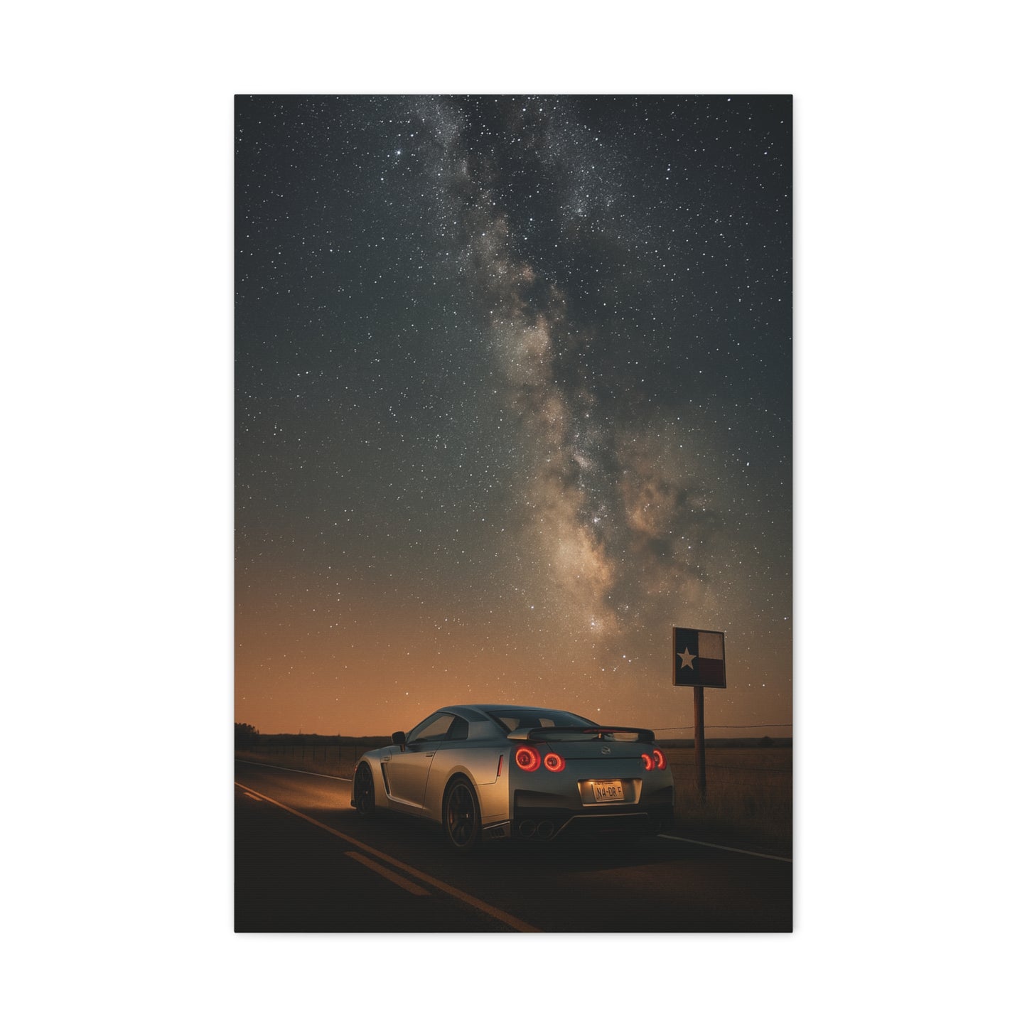 Canvas Print - Nissan GTR R35 Under Night Sky