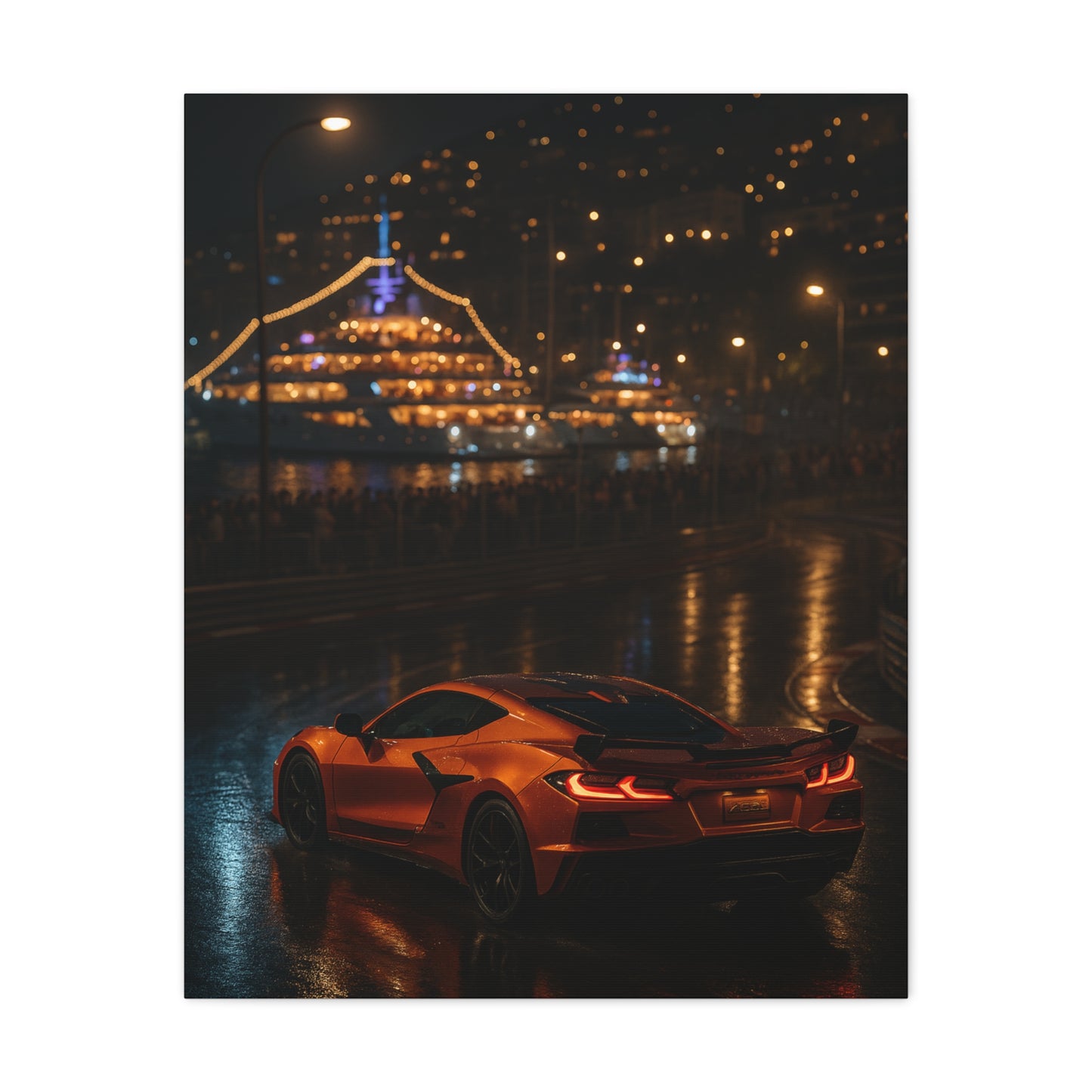 Canvas Print - Corvette C8 Hairpin Turn in Monaco