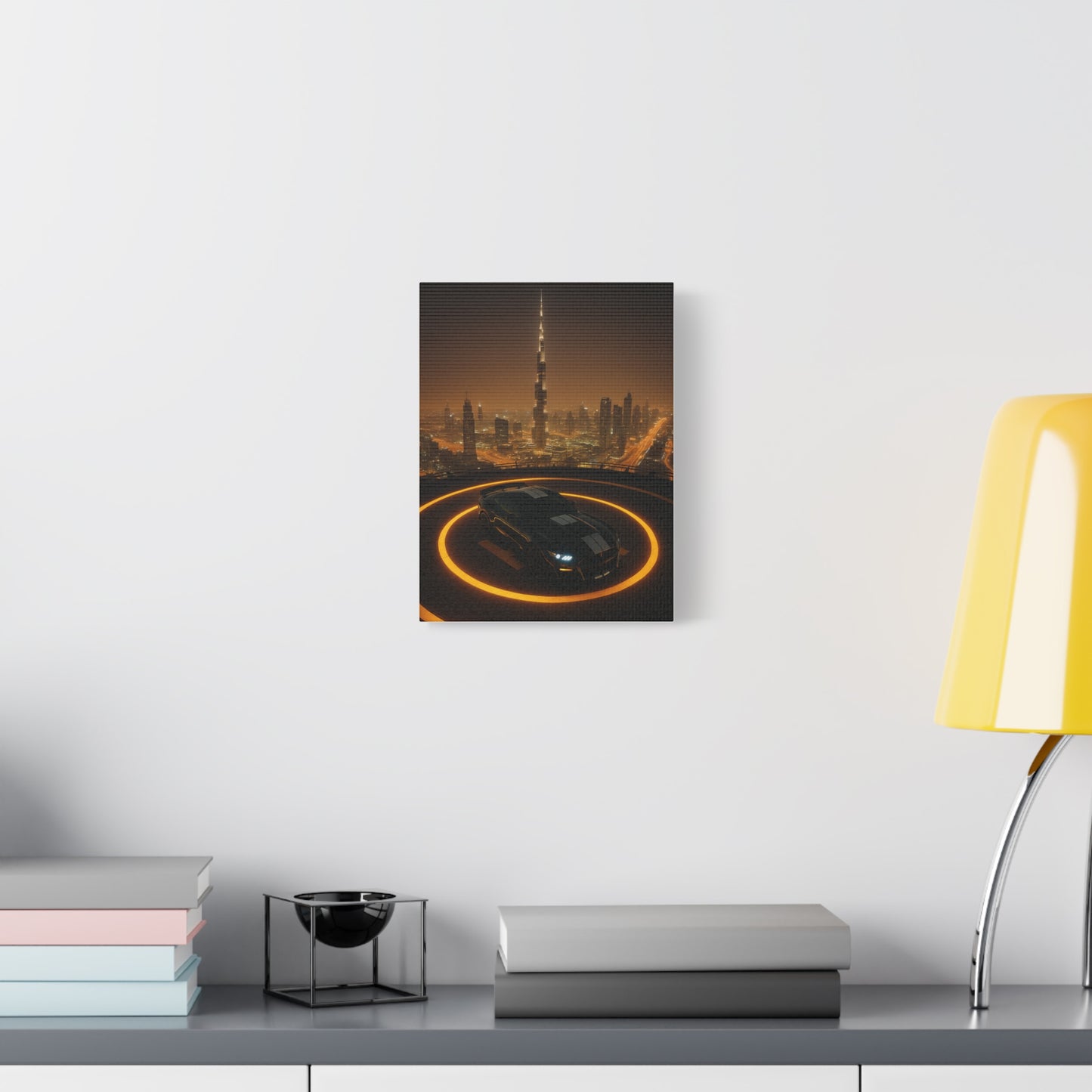 Canvas Print - Ford Mustang GT500 on Helipad Overlooking City