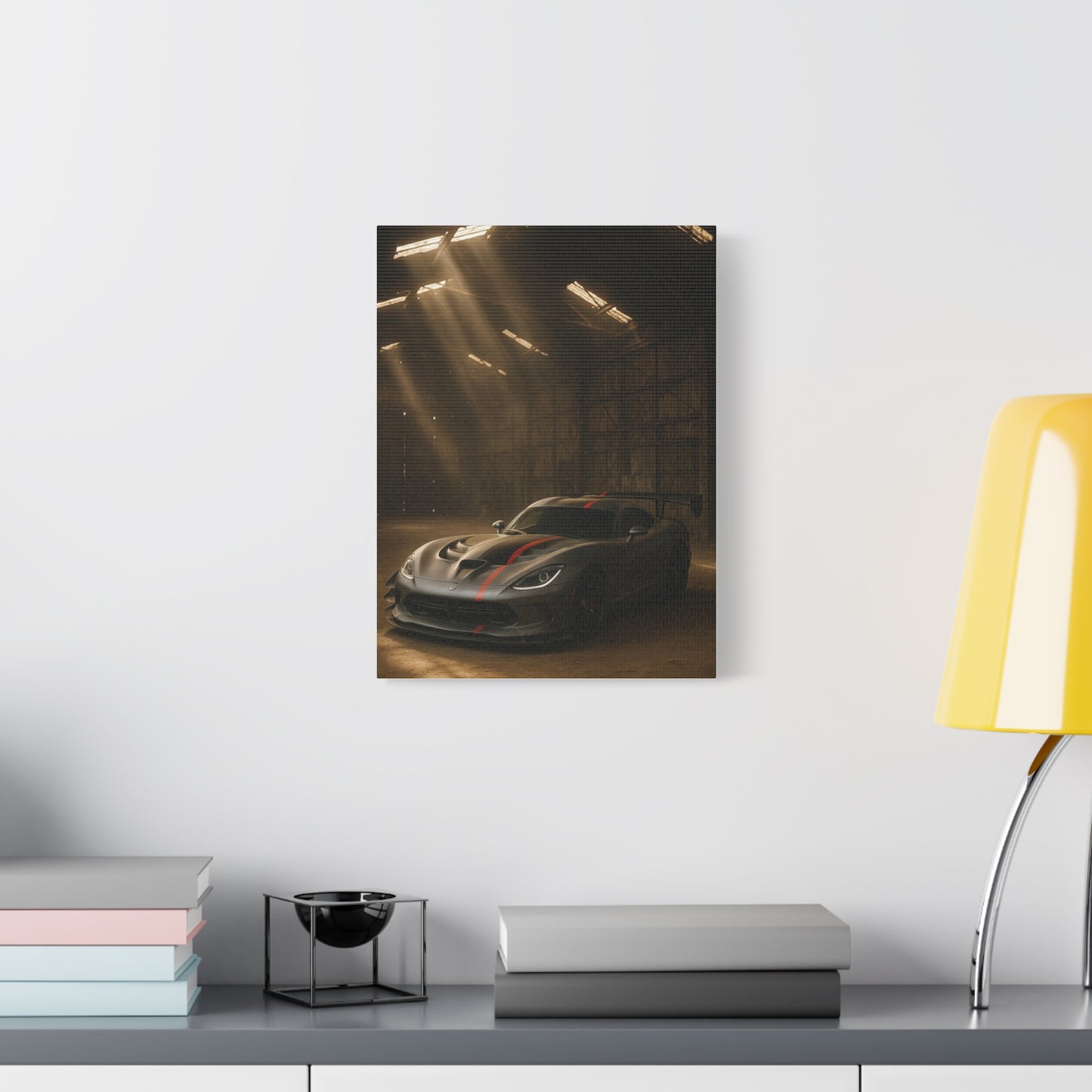 Canvas Print Dodge Viper ACR Vintage Car in Barn