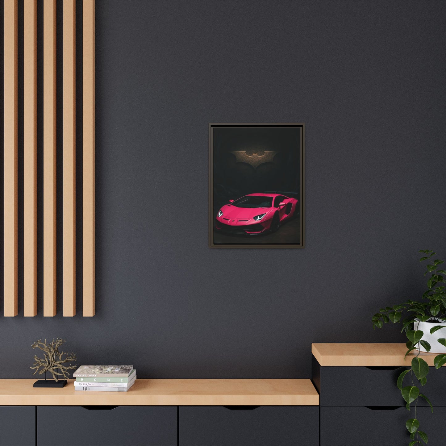 Pink Liberty Walk Wide Body Lamborghini Aventador Matte Canvas Framed