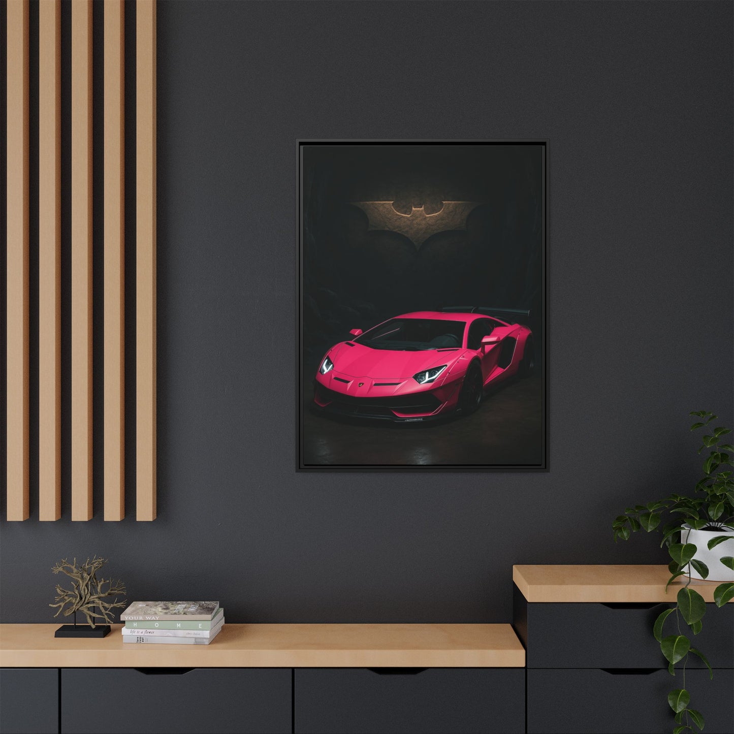 Pink Liberty Walk Wide Body Lamborghini Aventador Matte Canvas Framed