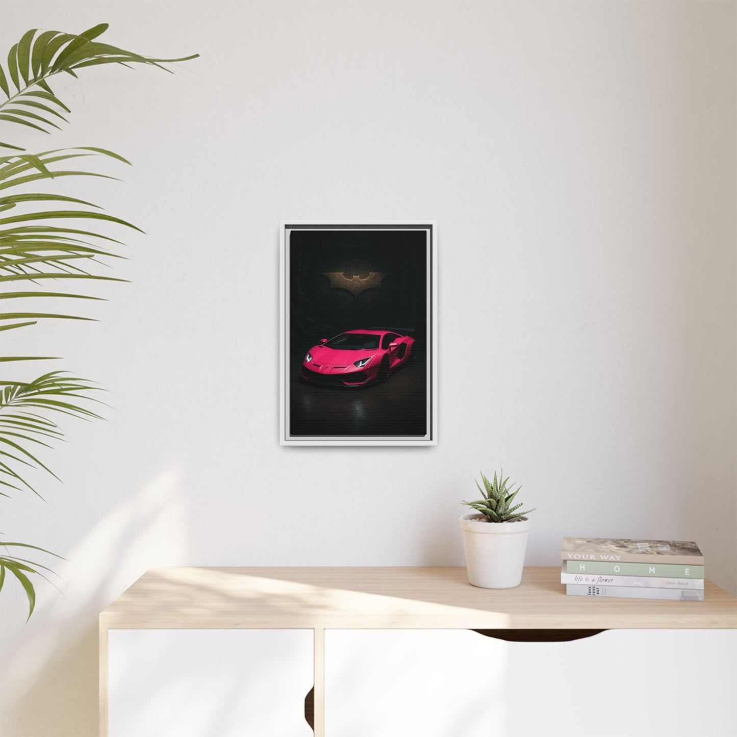 Pink Liberty Walk Wide Body Lamborghini Aventador Matte Canvas Framed
