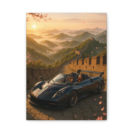 Canvas Wall Art - Pagani Huayra BC Roadster Chilling in Space