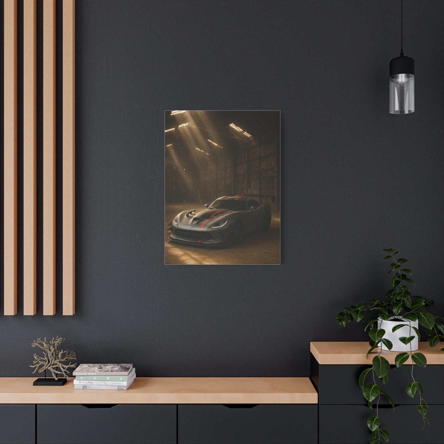 Canvas Print Dodge Viper ACR Vintage Car in Barn