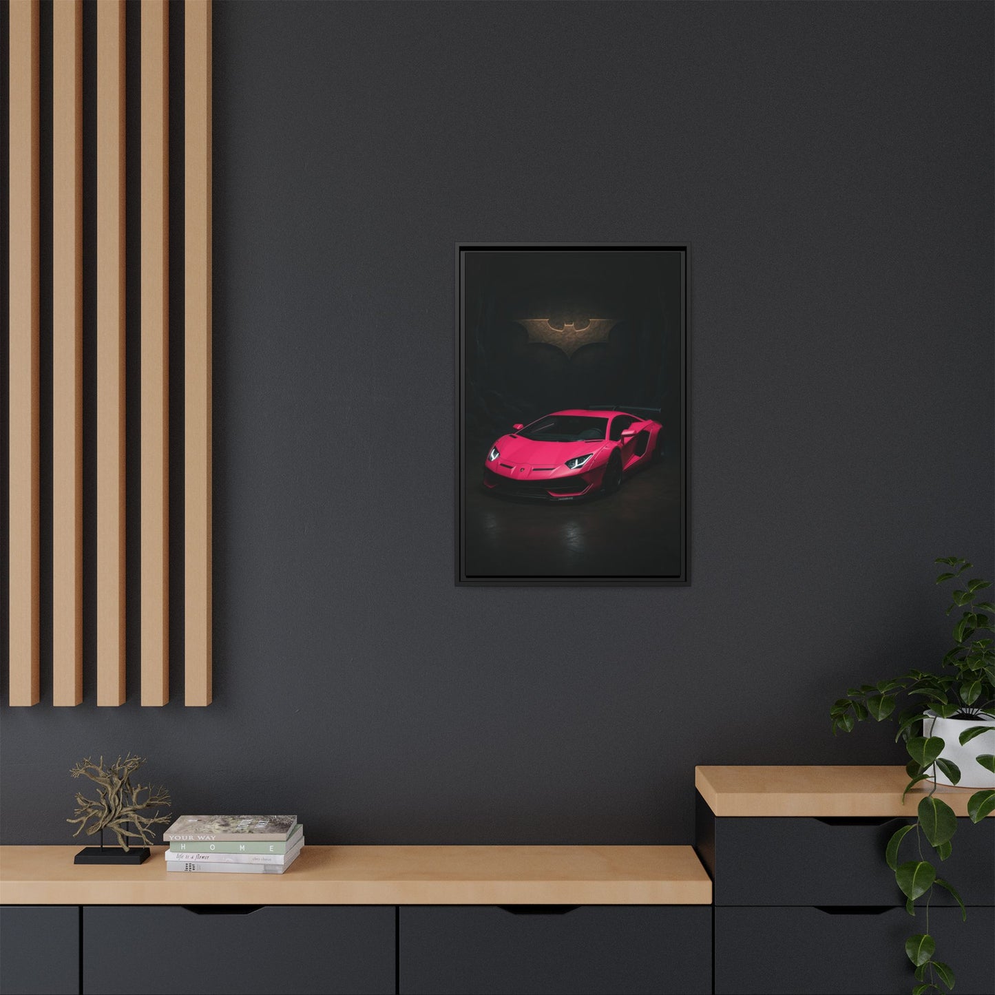 Pink Liberty Walk Wide Body Lamborghini Aventador Matte Canvas Framed