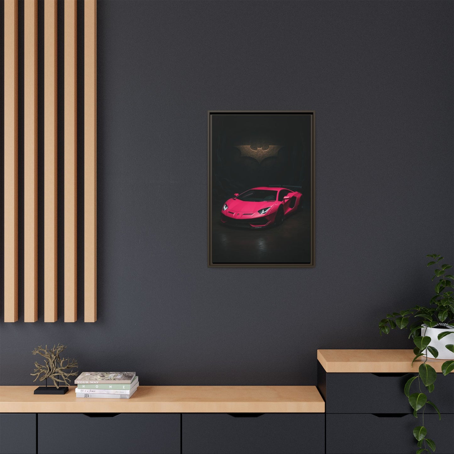 Pink Liberty Walk Wide Body Lamborghini Aventador Matte Canvas Framed