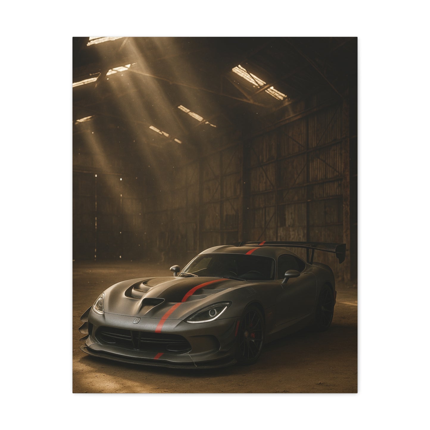 Canvas Print Dodge Viper ACR Vintage Car in Barn
