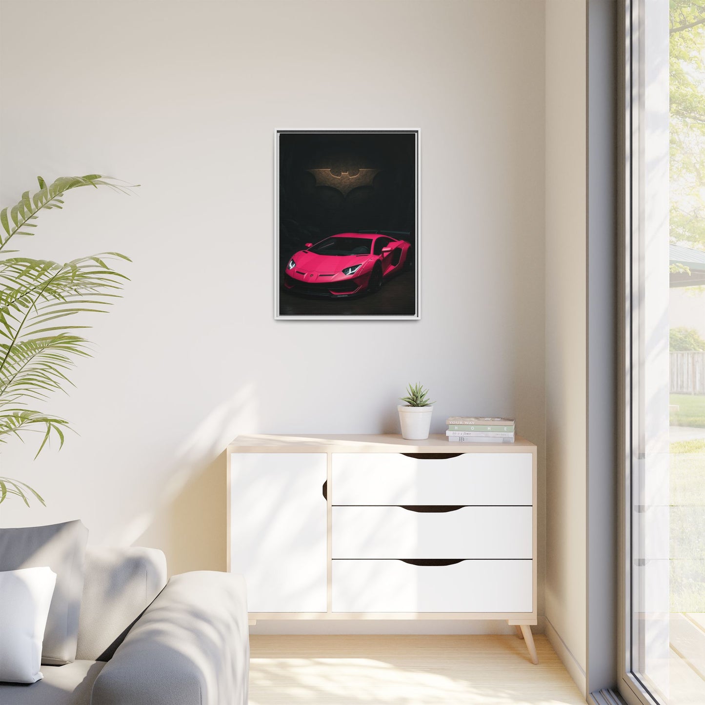 Pink Liberty Walk Wide Body Lamborghini Aventador Matte Canvas Framed