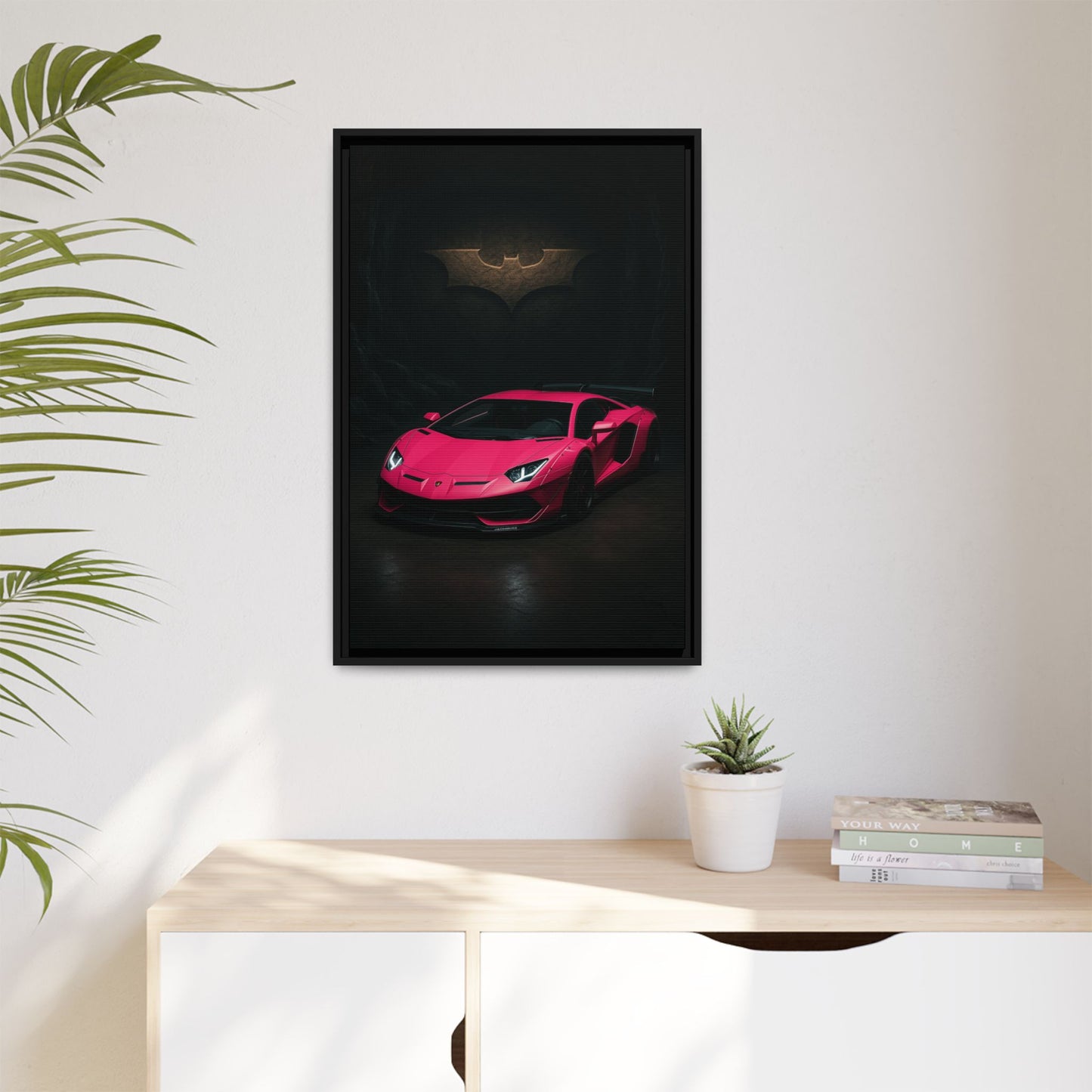 Pink Liberty Walk Wide Body Lamborghini Aventador Matte Canvas Framed