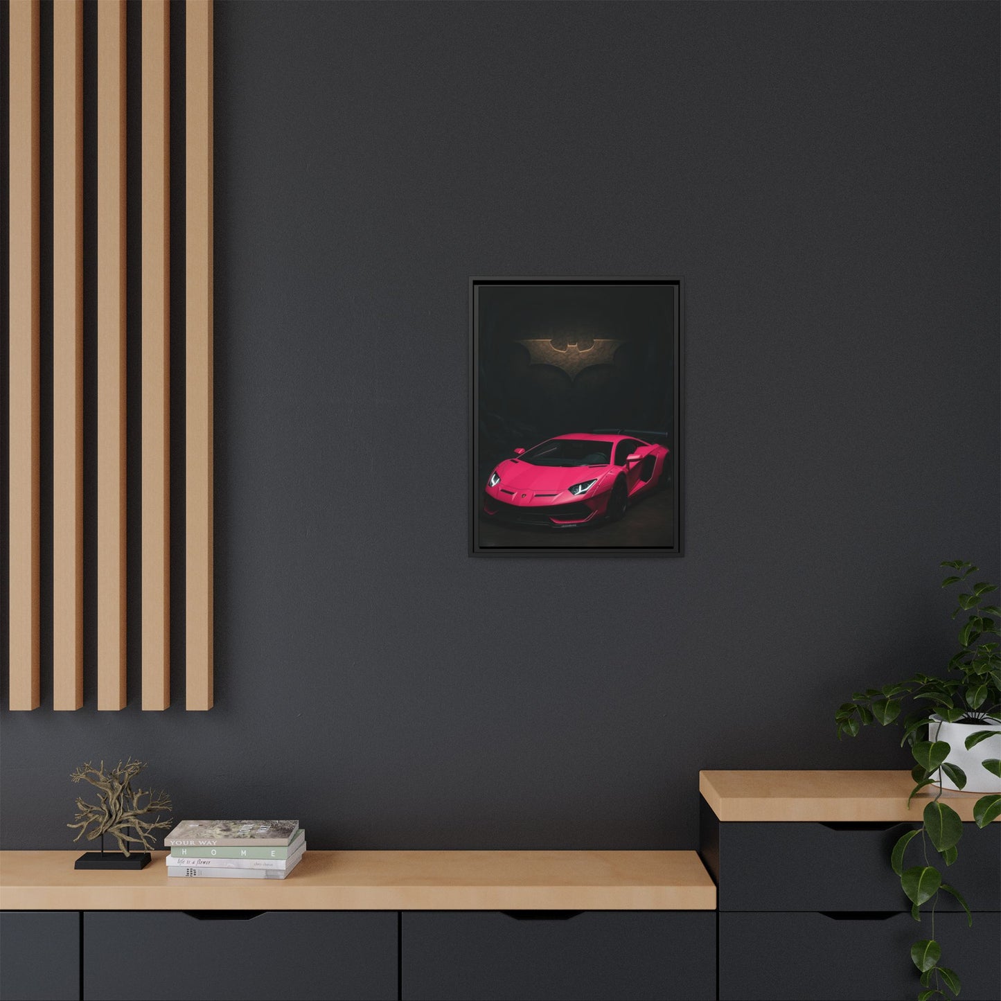 Pink Liberty Walk Wide Body Lamborghini Aventador Matte Canvas Framed