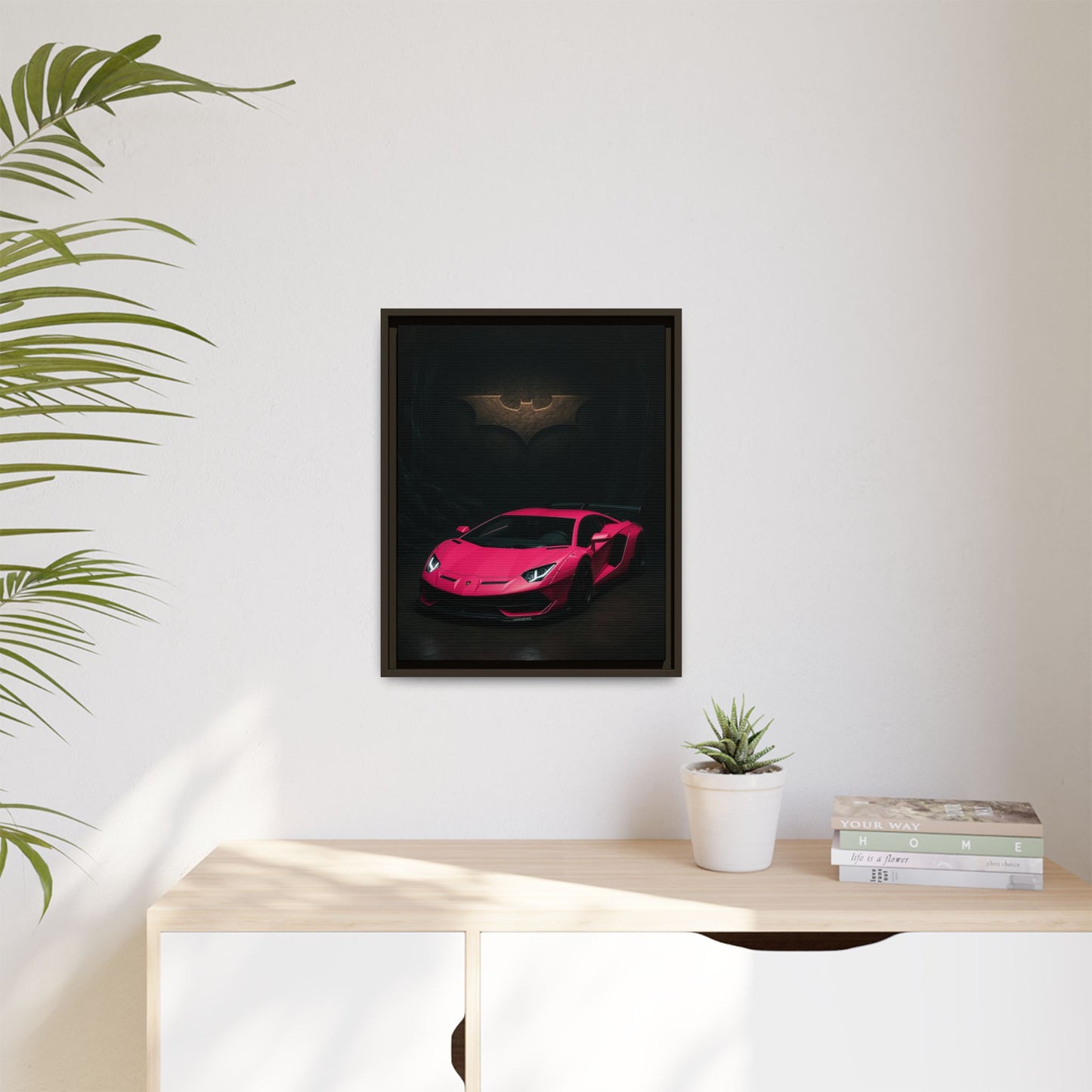Pink Liberty Walk Wide Body Lamborghini Aventador Matte Canvas Framed