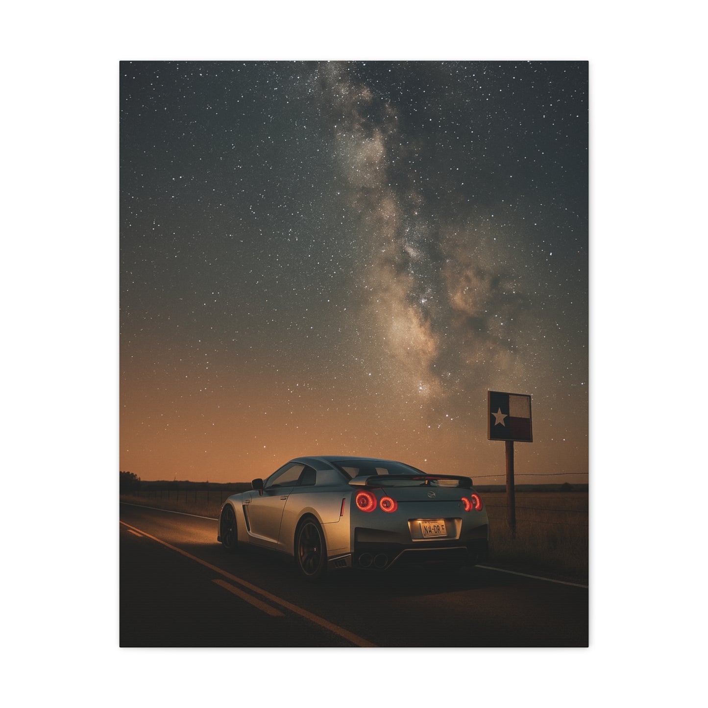 Canvas Print - Nissan GTR R35 Under Night Sky