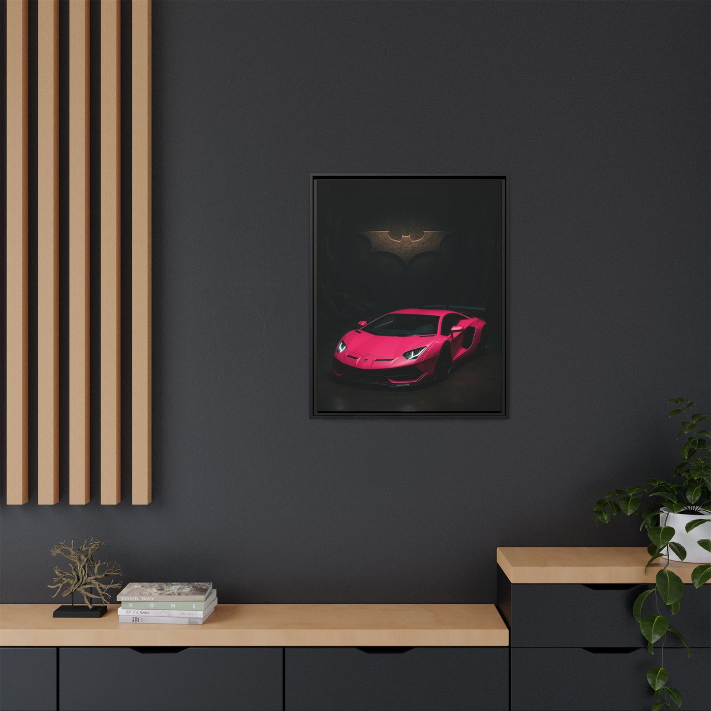 Pink Liberty Walk Wide Body Lamborghini Aventador Matte Canvas Framed