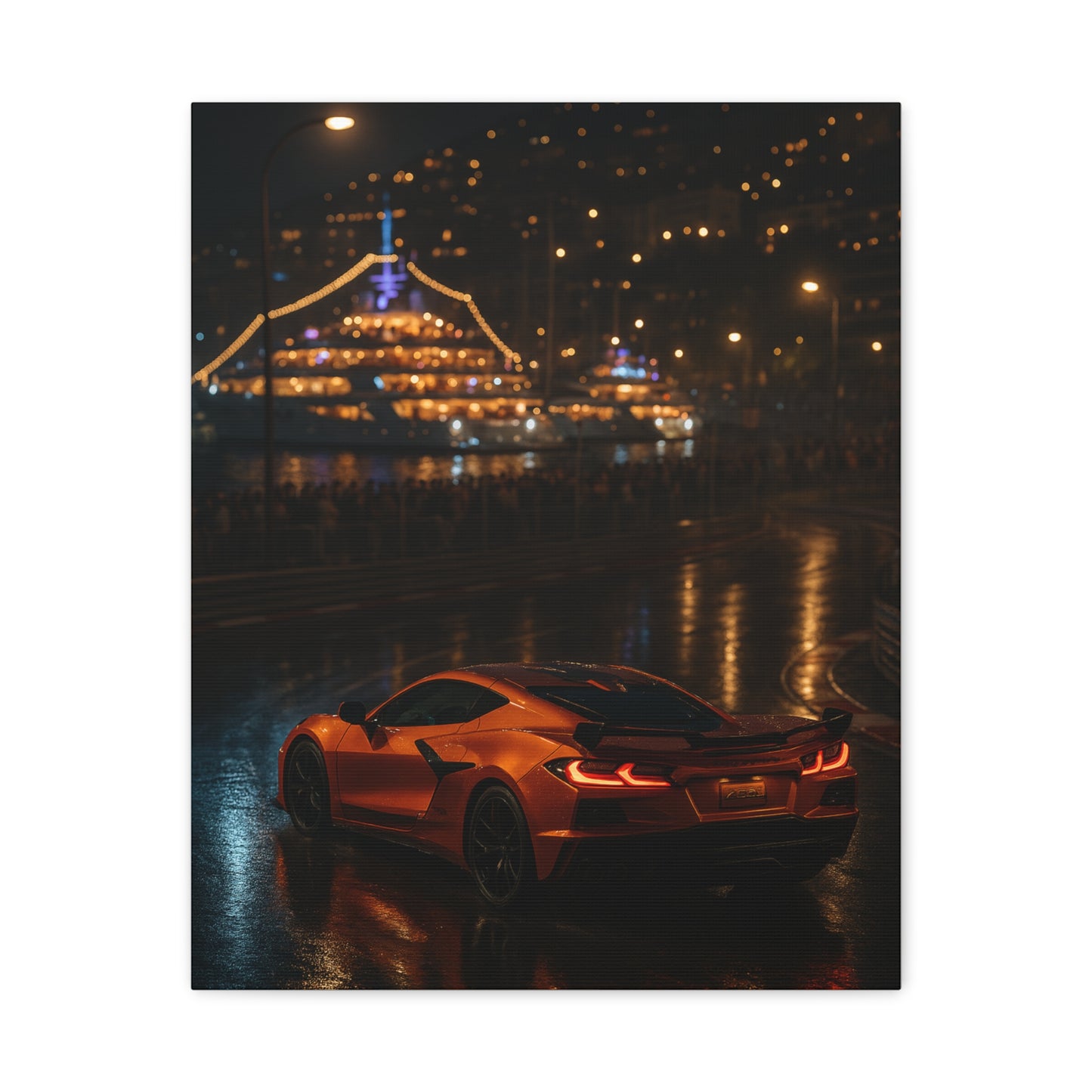 Canvas Print - Corvette C8 Hairpin Turn in Monaco
