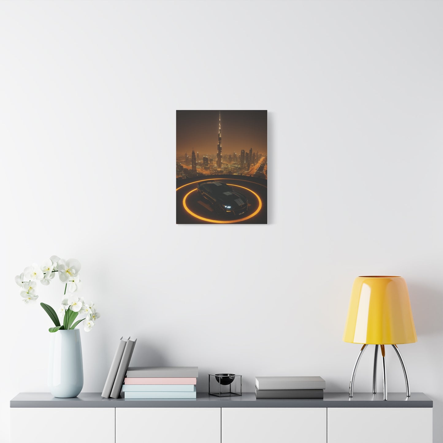 Canvas Print - Ford Mustang GT500 on Helipad Overlooking City