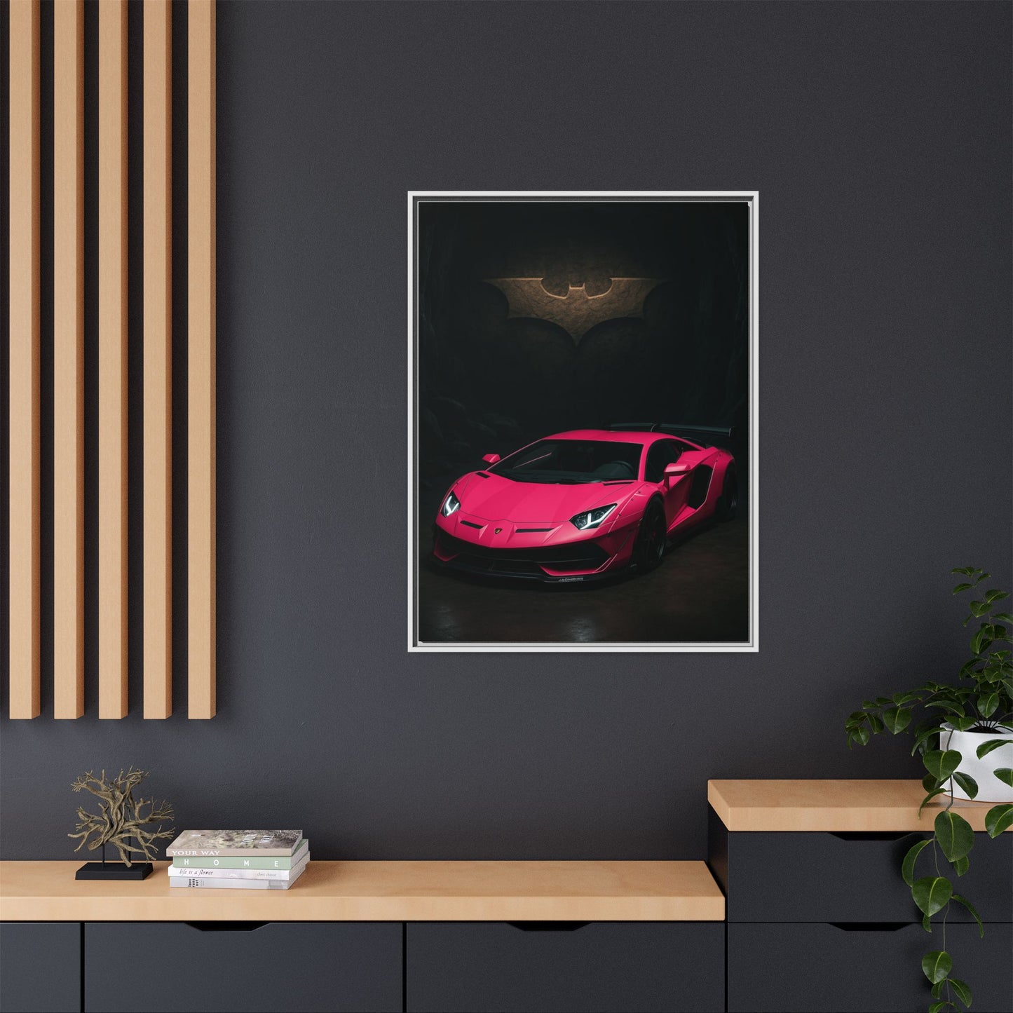 Pink Liberty Walk Wide Body Lamborghini Aventador Matte Canvas Framed
